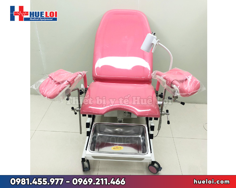 Bàn khám sản điều khiển bằng điện giá rẻ PJ-FJ2 – gọn 1450mm, hạ thấp tới 580mm